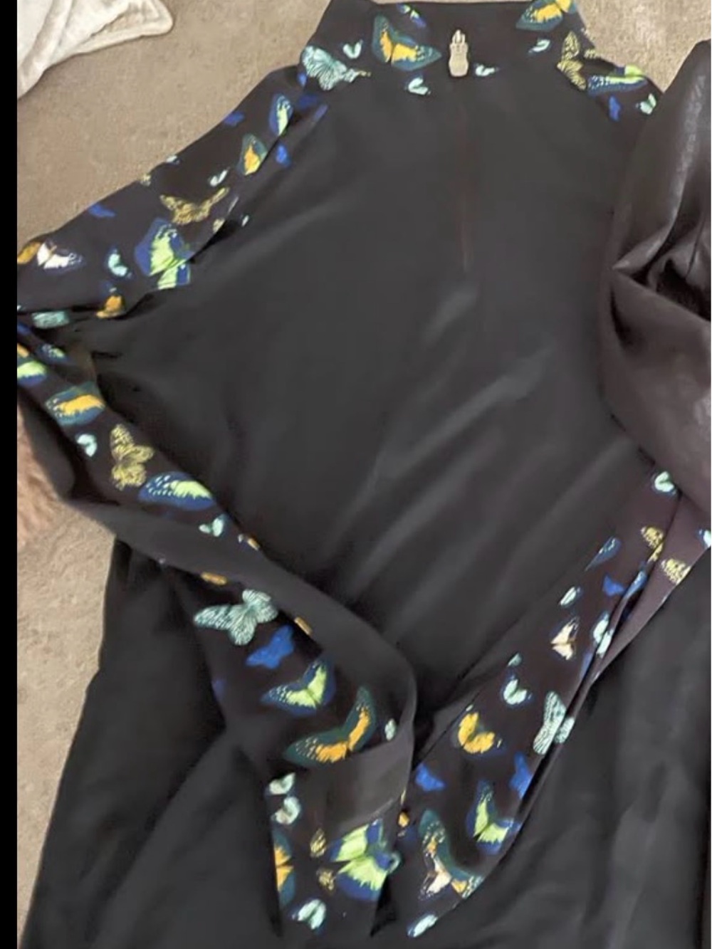 Dark Navy Women's Butterfly-Print Blouse